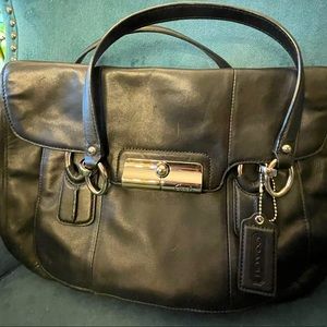 Black vintage leather Coach Bag